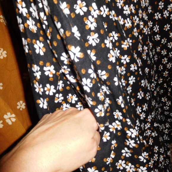 NWT 4X SONOMA OVERHEAD BLACK FLORAL PRINT RAYON LINEN BLEND DRESS SLEEVELESS - Picture 3 of 8